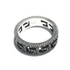 60% korting op 2023 Nieuwe luxe hoogwaardige mode -sieraden voor brede vierkante patroon Sterling Silver Ring Hip Hop Punk Paar Ring