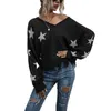 Kadın Sweaters Kadınlar V Boyun Yakalı Büyük Boyut Sweater 2023 Seksi Uzun Kollu Örgü Tunik Tunik