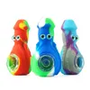 Latest Colorful Silicone Octopus Style Pipes Herb Tobacco Oil Rigs Glass Hole Filter Bowl Portable Handpipes Smoking Cigarette Hand Holder Tube