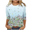 Women's T Shirts Women Summer Short Sleeve Floral Flower Fashion Lady T-shirts Top Shirt Ladies Casual Graphic Butterfly Female Tees