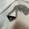 Wiselant łańcuch naszyjnika mody biżuterii czarny biały p trójkąt projekt impreza sier hip -hop punk punkowy naszyjniki