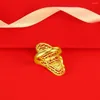 Eheringe Damen Ring Doppelherz Design Gelbgold gefülltes weibliches Fingerband