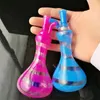 Hookahs nova colorida vaso listrado panela, bongos de vidro por atacado, narguilé de vidro, acessórios para tubos de fumaça