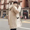 Männer Daunen Winter Mid Lange Jacke Koreanische Licht Anzug Kragen Windjacke Über Das Knie Casual Für Männer