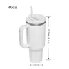 With Logo 40oz stainless steel tumbler Cups with Silicone handle lid straw big capacity Car mugs outdoor cup vacuum insulated drinking water bottles 0204