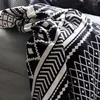 Blankets Cotton Knitted Throw Blanket Black And White For Beds Sofa Nordic Decorative Designer Office Siesta Shawl