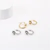 Hoepel oorbellen trendy oorring pvd gouden afwerking knoop cirkel clip roestvrij staal tarnnis gratis sieraden groothandel