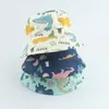 Berets Dinosaur Print Baby Hat Cute Cartoon Cotton Windproof Bucket Kids Summer Sun Cap Toddler Boys Girls HatsBerets