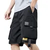 Herren-Shorts, trendige Herren-Hosen, weicher Stoff, Cargo, einfarbig, atmungsaktiv, gerades Muster, tiefer Schritt