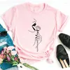 レディースTシャツ女性ラインアートレッドフラワープリントシャツブラック女性レディースカジュアルかわいいティーウーマンファッショングラフィックトップ