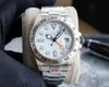 Mit Originalverpackung Herren-Automatik-Mechanica-Uhren 40 mm weiße Keramik-Edelstahl-Armbanduhren Saphir Montre de Luxe Herrenuhr 2023