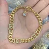 Luxury Designed crystal Necklaces D Leeter Colour Diamonds Pearl pendants women Bracelet Brass 18K gold plated ladies Designer Jewelry HDS2 -004