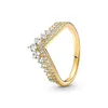 Anel feminino de prata 925 em forma de pandora original coração coroa moda anéis banhados a ouro zircão espumante princesa wishbone