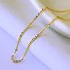 Chaînes Style lourd véritable 18K or jaune bijoux collier pur Au750 chaîne 45cm fin cadeau de mariage pour les femmes X5011chaînes