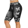 Women's Shorts Fashion Short Pants Women Butterfly Print Denim High Waist Polyester For Fitness