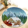 Carpets Christmas Children Room's Round Rugs Flannel Living Room Bedroom Kids Crawl Floor Mat Modern Home Decorative Absorbent Carpet