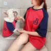 犬のアパレルペット親子衣装丸頸部短袖のスウェットシャツプリントTシャツ夏服のストリートウェア