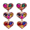 Brincos de Moda Moda Moda Vintage Pingente de Diamante em forma de coração