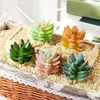 Plantas de simulação de flores decorativas aloe suculento artificial cacto paisagem falsa lótus faux flor de diy criativo acessórios de festa