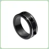 60% OFF 2023 New Luxury High Quality Fashion Jewelry for family ring double white ceramic black steel stone for men and women to give girlfriends gifts