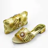 Kledingschoenen Italiaanse stijl luxe vrouwen glijdt zomerschoen en tas set 612-1 trouwfeest met portemonnee dames slippers koppeling
