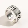 20% zniżki na 2023 Nowy luksusowa wysokiej jakości biżuteria modowa dla srebrnego miedzianego podwójnego biegu super klasyczny otwarty pierścień dla mężczyzn i kobiet