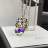 20% de réduction 2023 Nouveaux bijoux de mode de luxe de haute qualité pour tête de lion avec couleur collier torsadé en zircon en forme d'œuf chaîne de pull polyvalente avancée