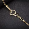 Cadle 2023 Fashion Anklet Gold Colore Grow Out Heart Forma Clear Cubic Zirconia 25 cm Long Mostra le caviglie in estate 1 pezzo