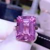 Cluster Rings H928 Kunzite Bague Fine Jewelry Solid 18K Gold Nature Clean 17.6ct Gemstone Diamond Female For Women