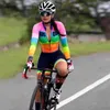 Completi da corsa Tuta da triathlon da bici da donna Abbigliamento da ciclismo Maglia da ciclismo traspirante estiva Pantaloncini con bretelle uniformi della squadra