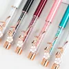 100Pcs Creative Rose Gold Flower Clip Crystal Metal Ballpoint Pens For Wedding Party Gift Office School Stationery