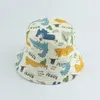 Berets Dinosaur Print Baby Hat Cute Cartoon Cotton Windproof Bucket Kids Summer Sun Cap Toddler Boys Girls HatsBerets