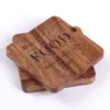 Table Mats 1PCS Wooden Slice Cup Mat Natural Round Placemat Heat-resistant Tea Coffee Mug Drink Pad For Kitchen Decoration