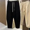 Men's Pants Pleated Straight Sweatpants Men Women High Street Oversize Casual Trousers Unisex Solid Versatile Comfort Jogger Upe4