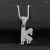Pendant Necklaces Free Drip Initials Bubble Letters Chain For Men Women Cubic Zircon Hip Hop Jewelry