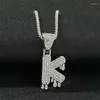 Hanger kettingen gratis druppel initialen bubbel letters keten voor mannen vrouwen kubieke zirkoon hiphop sieraden