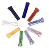 Transparent glass flat end smoking pipes cigarette holder color portable mini pipe accessories