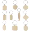 Promotionele handwerkfeest partij begunstigen souvenir gewoon doe -het -zelf blanco beukhout hanger Key Chain Keychain met sleutelring