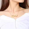 Colares pendentes Houwu Infinity Heart Colar Nome de aço inoxidável personalizado para a amizade da família Casal Family