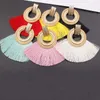 Dangle Earrings 2023 Fashion Women Tassel Circle Vintage Round Earring Boho Statement Fringe Earings Jewelry