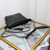 Lady Gabrielle Designer Hobo Bags 20cm Gold/Silver Color Chain Leather Straps In Black and White Colors Genuine Leather Woman Crossbody Bags