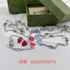 80% OFF 2023 New Luxury High Quality Fashion Jewelry for Double Red Blue Enamel Heart Necklace Love Bracelet Drop Glue Women Ear Studs Versatile Simple