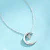 Pendant Necklaces Women's S925 Sterling Silver Star And Moon Fashion Temperament Necklace