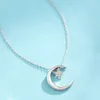 Collane con ciondolo Collana da donna con temperamento moda stella e luna in argento sterling S925