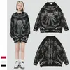 Herrtröjor 2023 Spring Men's Skull Print Ins Women's Tide Brand Casual Loose Pullover Youth and Vitality College Style tröja