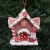 Christmas Decorations Resin House Adornment Beautiful Luminous Pendant Tree Ornaments Xmas DIY Crafts LED Lighting DecChristmas