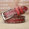 Belts Fashion High Quality Blue Belt Ladies Rivet Punk Style Women's 2.8CM Wide Jeans StyleBelts BeltsBelts