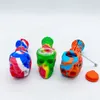 Múltiplos usos usos coloridos de silicone cool skull estilo tubos ervas tobacco plata