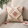 Pillow Nordic Tufted Geometric Embroidery Cover Pillowcase Embroidered Waist Home Decoration Damask