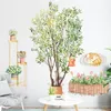 Wall Stickers Plant Potted Tree Flowers Living Room Bedroom Sofa Backdrop Decoration Self Adhesive Wallpaper Decals